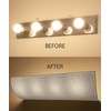 Moderne Vanity Light Cover Conversion Kit, 32"W White Textured Fabric