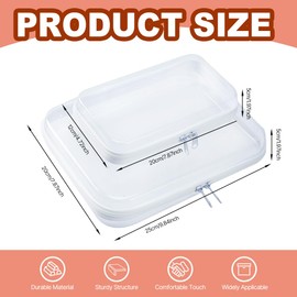 BOJVESH 4Pcs Zippered Hard Pouch, Zippered Transparent Cases, Clear Hard Shell Zipper Case, Waterproof Cosmetic Toiletry Bag, Portable Travel Organizer for Toy Storage Bin, Puzzles (White, M+S)