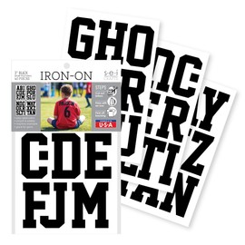 S.E.I. 3-Inch Iron-on T-Shirt Letters, Sport Letter Polyvinyl Heat Transfers, Black