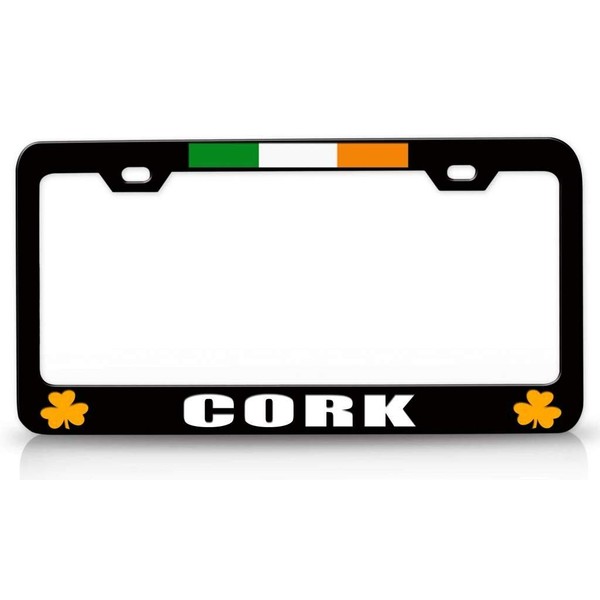 Customola - Cork Irish Logo Flag Steel Metal License Plate