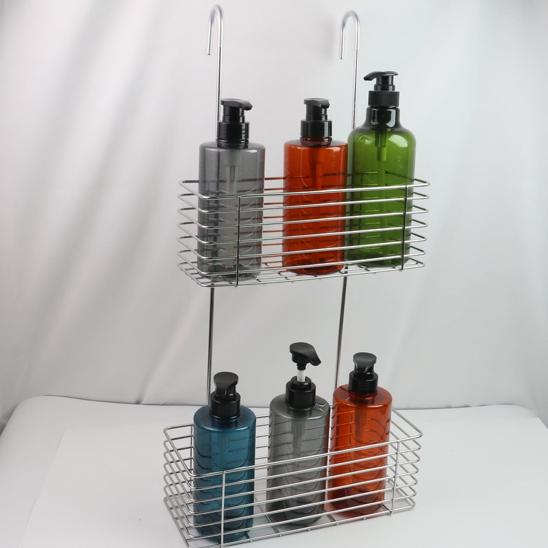 Antrader Hanging Shower Rack,Shower Caddy Hanging with Hooks,Hung on the