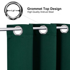 ChrisDowa - Cortinas pequeñas para ventana de 50 pulgadas de largo para recámara, con ojales cortos con aislamiento térmico para oscurecer la habitación para cocina (2 paneles, verde bosque, 29 x 50