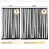 30x8ft Black Tulle Backdrop Curtain with Lights String for Parites,