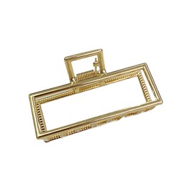 [ナカノヤ] NAKANOYA バンスクリップ 1個 金属 合金 メタル ヘアクロー バンス ジッケピン ヘアクリップ ミニバンス 無地 シンプル 四角 長方形 スクエア レクタングル フレーム 透かし 光沢 艶あり つやあり 小さめ 小さい ミニ スモールサイズ Sサイズ AMVS52 (14:SG:シャンパンゴールド)