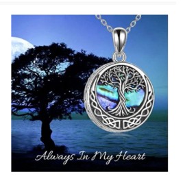 Fashion Jewelry CREMATION URN ASHES TREE OF LIFE MEMORIAL Charm 22" 925 Sterling Silver Necklace