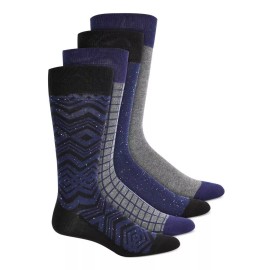 Alfani $26 ALFANI Dress Socks | 4 Pair | Navy Grey Multi | Shoe 7-12 Sock 10-13