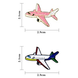 SHIDXIB 4Pcs Pink Flashing Airplane Metal Brooch Creative Aircraft Badge Pin Clothing Accessories Gift For Women