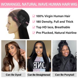 WOWANGEL 13x6 SKINLIKE Real HD Lace Front Wig Human Hair Pre Plucked, 180% Density Body Wave Extremely-thin HD Lace Front Wig,Natural Hairline & Invisible Knots Brazilian Remy Hair,16 inch