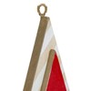 16" Red and White Merry Little Christmas Tree Wooden Hanging