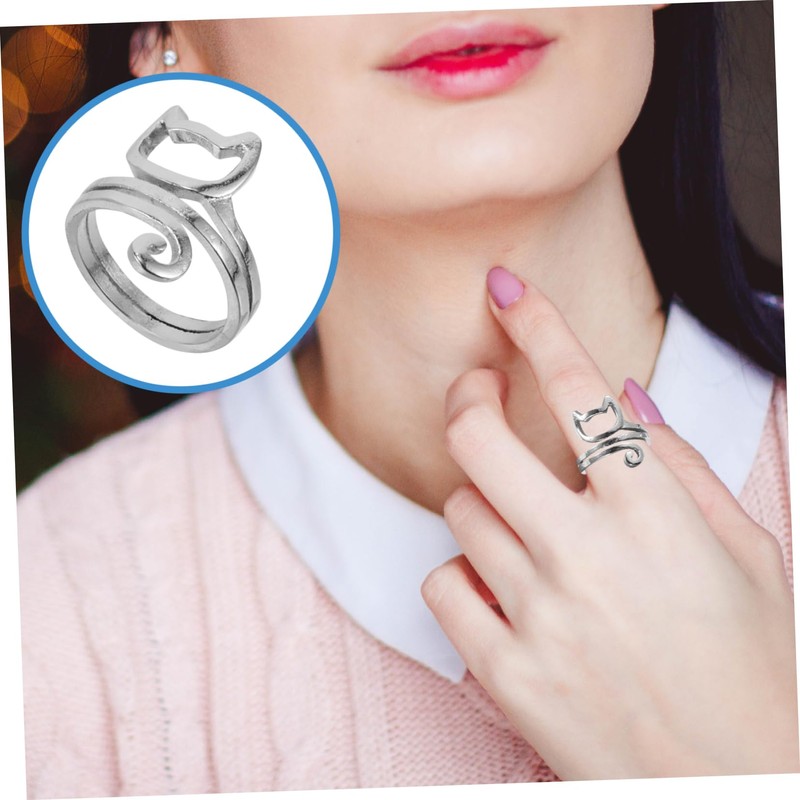 TEHAUX 4Pcs Crochet Rings for Finger Yarn Tension Rings for