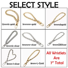 NEXT FASHION Wristlet Chain Strap Wrist Accessory For Handbags - Wristlet 12mm LC-Gold