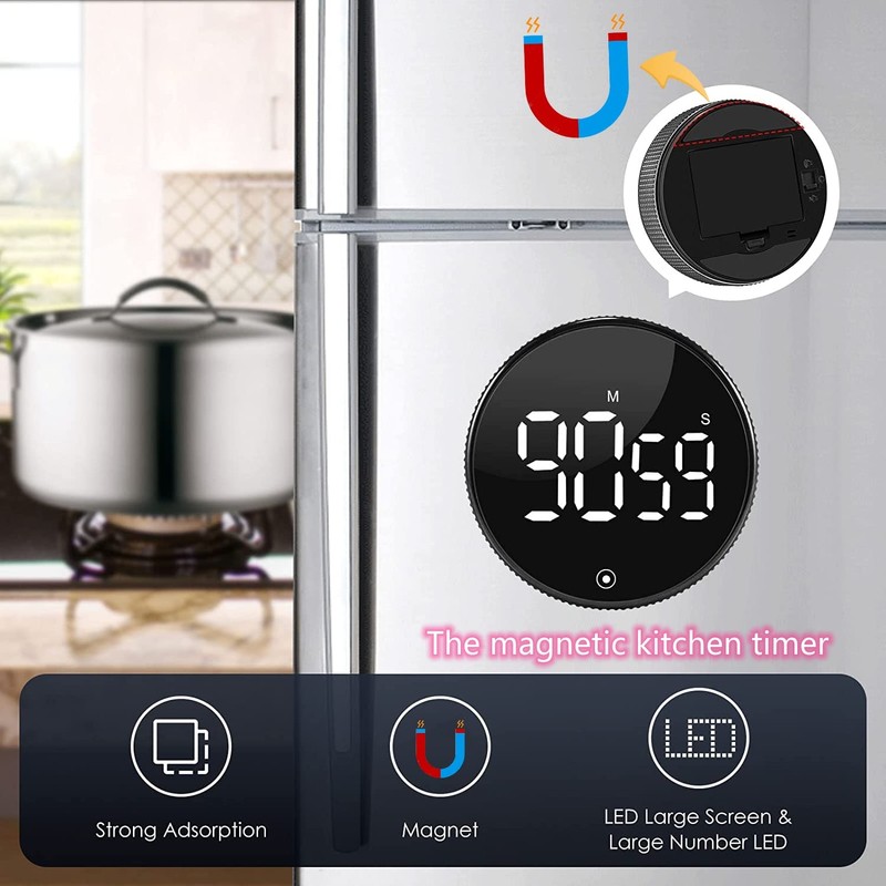 Kitchen Timer for Cooking Digital Egg Timers Magnetic Visual Timer