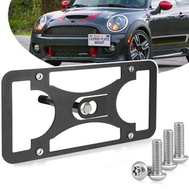 Anti Theft Front License Plate Bracket Mount Compatible with Mini Cooper (R56) 2011-2013,No Drill Tow Hook License Plate Frame Holder,Installs in Seconds