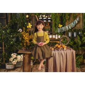 WaW 2.7 x 1.8 m Photo Background Spring Rustic Brown Wooden Wall Flowers Backgrounds for Photo Studios Easter Children Vintage Portrait Photography Newborn Baby Photo Shoot