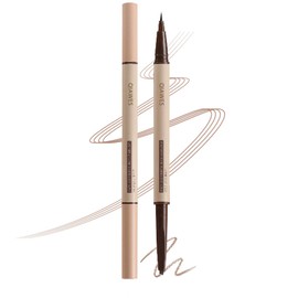 QIAWES 2024 New Dual-ended Eyebrow Pencil, Ultra-fine Pencil + Liquid Brow Pen for Quick and Precise Brow Definition, Eye Makeup Gifts for Women (Dark Brown)