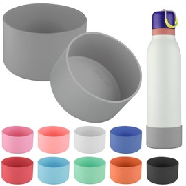 Generic 2pcs Silicone Boot for Owala FreeSip Twist Water Bottle 24oz,Applicable Anti-Slip Protective Sleeve for Owala FreeSip Twist,Anti-Slip Bottom Protective for Owala FreeSip Twist (Gray)