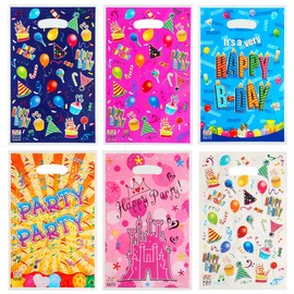 Gift Bags, Birthday Theme Candy Bags, 60 Pieces, Reusable Party Treat Bags for Christmas, Birthday, Party