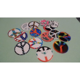 Unbranded Pre Cut One Inch Images  PEACE SIGN MIX Free Shipping - photo, 15 images
