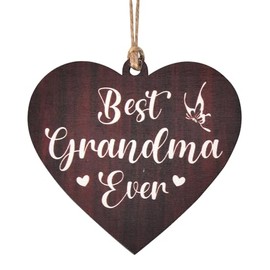 Grandma Gift from Grandson Granddaughter - Hanging Ornament for Birthday, Mother's Day - Gigi Nana Signs for Home Decor Wall Decorations - Grandmother Granny Plaques