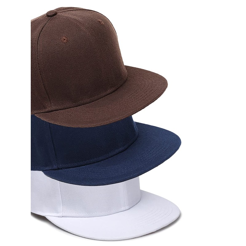 Laquest Simple Plain Snapback Cap, Flat Brim, navy