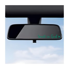 DXNQ DXNQ 4 PCS Trust in God Rearview Mirror Decals, Automotive Vinyl Rear View Mirror Decorative Stickers, Waterproof Trust in God Stickers for Car Truck Laptop, Car Accessories (Green)