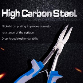 SPEEDWOX Long Reach Flat Nose Pliers 6 Inches Precision Duck Bill Fine Pliers for Hard to Reach Narrow Spaces Smooth Jaws High Leverage Reduce Efforts Non-Slip Handles Small Plier Thin Professional