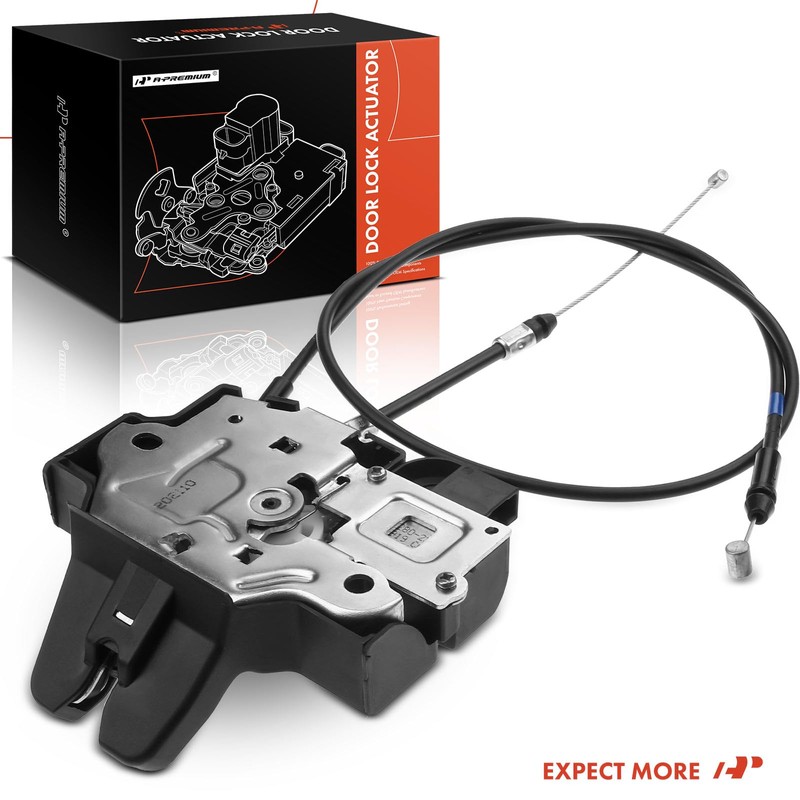 A-Premium Rear Tailgate Truck Lock Actuator with Cables Compatible with