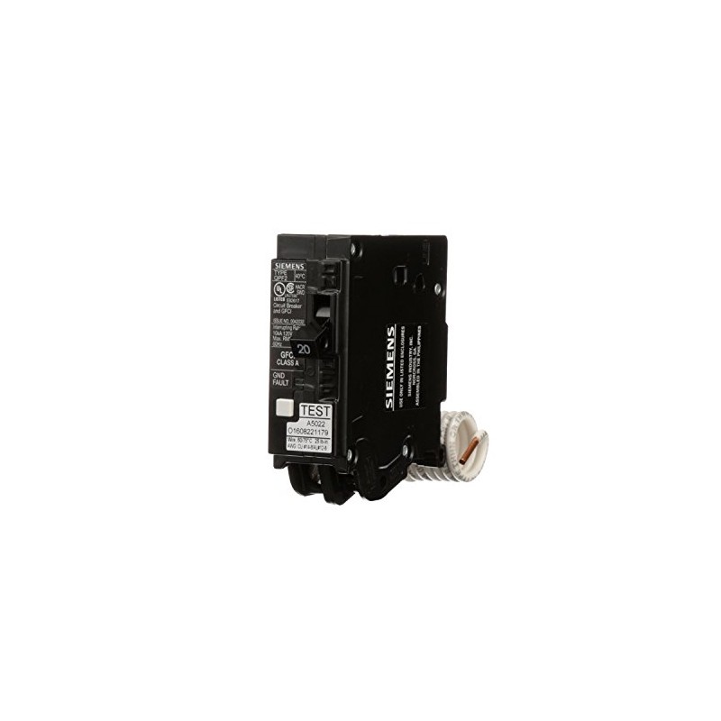 SIEMENS QF120A Gfci Circuit Breaker, Plug In, Self Testing, 20