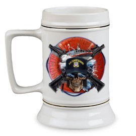 Stay Frosty Enterprises Safe Boat Coast Guard Semper Paratus Veteran 28 oz Ceramic Beer Drinking Stein
