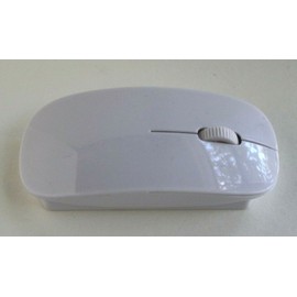 Unbranded/Generic Computer Mouse Wireless Scroll Wheel White, Red LED USB Dongle for Laptop PC Mac