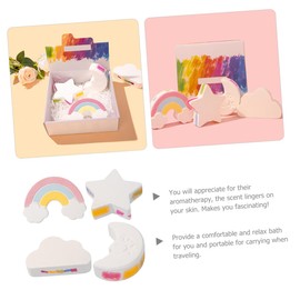 Gatuida 4pcs Rainbow Bath Salt Natural Foaming Bathing for Relaxation Skin Cleansing Soothing for Friends Family