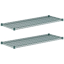 Zedfire (2-Pack 18" x 48") Green Epoxy Additional Heavy Duty Shelving, Wire Shelf for Shelving Units, NSF Replacement Shelves for Wire Rack