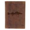 Greenburry Leather ID Folder with Fish Motif I Leather Document