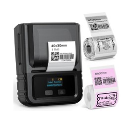 Phomemo M120 Bluetooth Label Printer - Thermal Label Maker Machine Compatible with Phones & PC for Address, Barcode, Home, Office, Wireless Label Maker Handheld with 3 Rolls Labels, Black