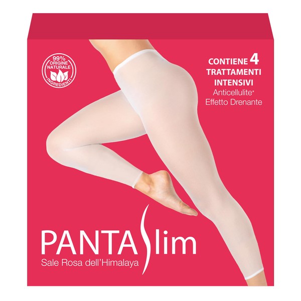 Pantaslim The Original Kit with 4 Treatments - Anti-Cellulite Draining Tights with Himalayan Pink Salt - Including Cartene Pants and Disposable Thong - Inci 99% Natural Original