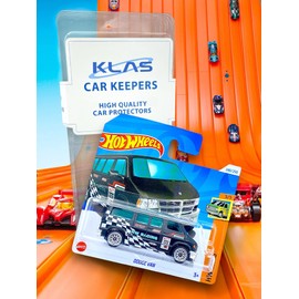 Hot Wheels Dodge Van (Black, White & Red) 5/5 HW Vans - 2024-248/250 (Short Card) - includes a KLAS Car Keeper Protector Case - HTB95