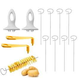 Wekuw Spiral Cutter Vegetable Potato Cutter Spiral Cutter Potato Potato Spiral Cutter Potato Tower Machine Suitable for Potato Tower Parties, Barbecues and Camping Pack of 2