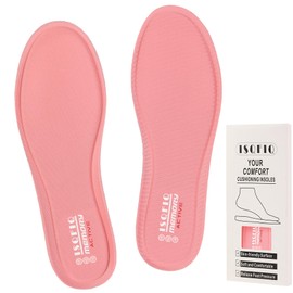 ISQFIQ Memory Foam Inner Soles, Cushioned Replacement Shoe Insoles for Men Women, Soft Inserts for Walking Boots, Trainers, Wellie(Pink, UK 7)