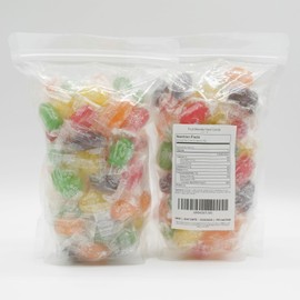 Assorted Fruit Hard Candy 1 lb | Flavors (Orange, Cherry, Lemon, Apple, Grape) | Individually Wrapped, Kosher, Gluten Free