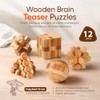 Wooden Brain Teaser Puzzles, 12pcs 3D Brain Teasers for Adults