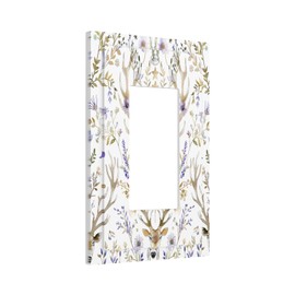 Ihsourgnitnem Decorative Outlet Covers Gothic Retro Floral Damask Elk Wild Flower 1 Gang Single Rocker Light Switch Cover Plate Wall Plates Gfci Faceplate For Bed Room Living Room Decor