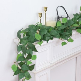 Dremisland 2PCS Artificial Ivy Vines Garland 71" Scindaps Garland Fake Vines with Silk Green Leaves Faux Hanging Greenery Plants for Home Bedroom Wall Patio Party Wedding Decor (Ivy, 4PCS)