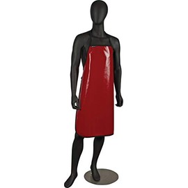 San Jamar EZKAPR EZ-Kleen Fryer Cleaning/Dishwashing Apron, 36" Length, Red