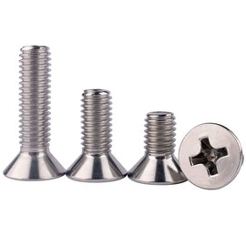 KOSJETHAS 20Pcs 1/4-20 x 5/8" UNC Phillips Flat Countersunk Head Machine Screws, 304 Stainless Steel 18-8, Full Thread, Coarse Thread