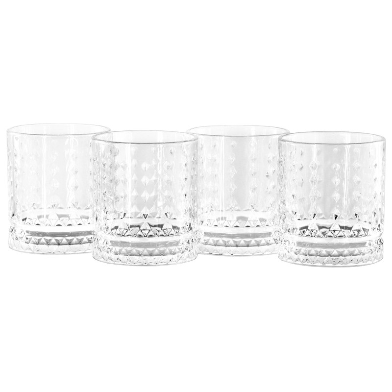 Gibson Home 4 Piece 13 Ounce Teardrop Embossed Double Old-Fashioned