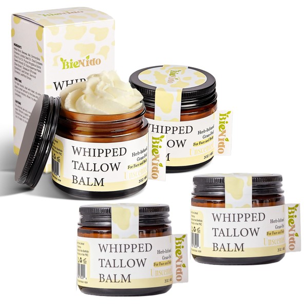 Beef Tallow for Face Moisturizer, Grass Fed Beef Tallow with