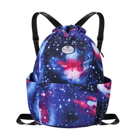 HUA ANGEL Drawstring Backpack Bag, Sport Gym Sackpack Lightweight Small Gym Bag for Men Women Pull String Sport Beach Bag