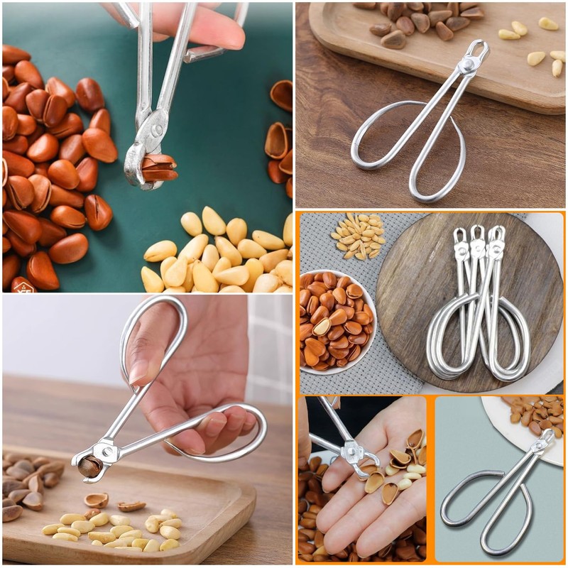 SquEqu 2 Pack Pistachio Nut Opener Pine Nut Opener Nut