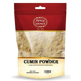 Spicy World Cumin Powder 5 Pound Bulk Bag | Jeera Ground Indian Spice | Cuminum cyminum (Pack of 4)