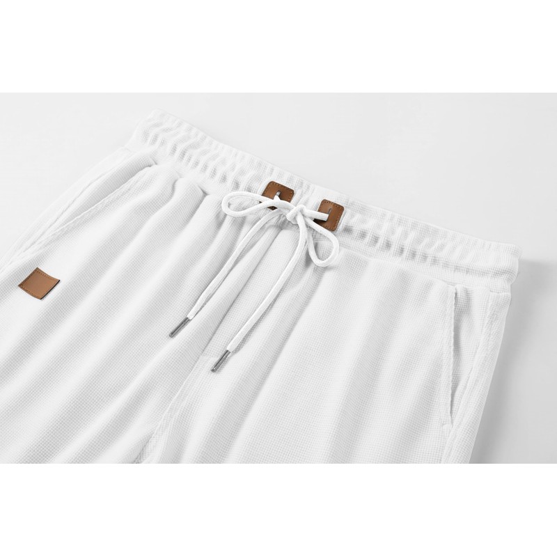 JMIERR Men's Waffle Shorts Summer Leisure Stretch Elastic Waist with